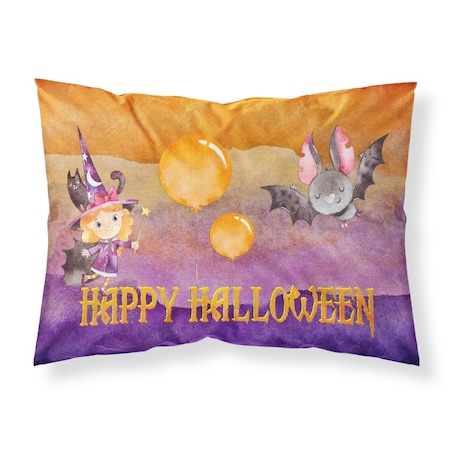 Carolines Treasures Halloween Little Witch & Bat Fabric Standard Pillowcase BB7458PILLOWCASE